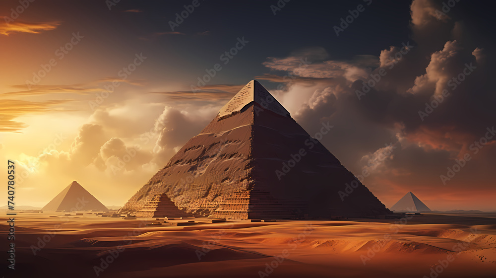 Landscape with ancient egyptian pyramids