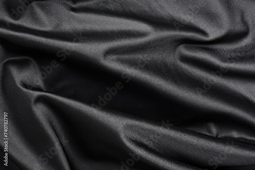 black silk background, satin texture, waving textile