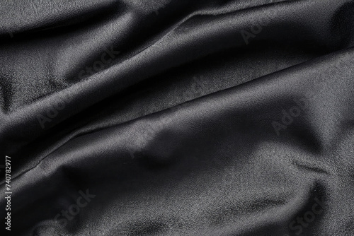 black silk background, satin texture, waving textile