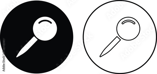 Push pin icons set. Thumbtack for note attach. Paperclip symbol Pushpin flat and line style collection isolated transparent background A needle for fixing on a board or map stock vector for web or app