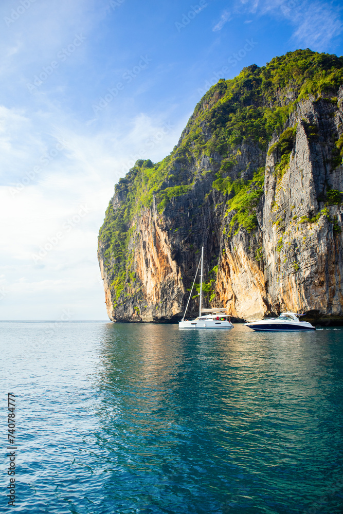 Beautiful landscape of the Maya Bay in the Phi Phi Islands, Thailand