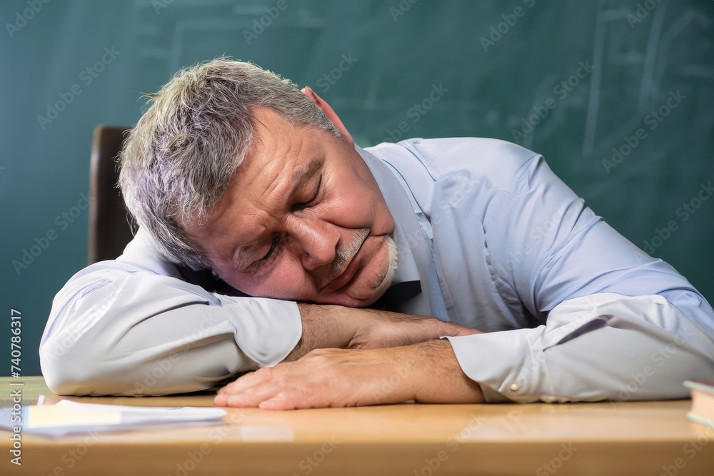 man sleeping in a classroom, middle-aged sleeps, elderly person asleep, person sitting down, black senior male man sleeping in a classroom, middle-aged sleeps, elderly person asleep, person sitting down, black senior male