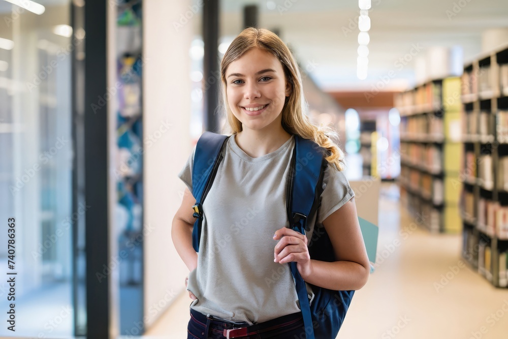 female student in library female student in library