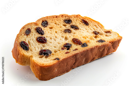 slices of delicious raisin bread isolated on white background