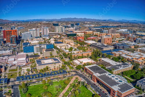 Aerial View of a large Public University in the Phoenix Suburb of Tempe, Arizona photo