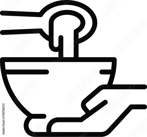 Food beggar icon outline vector. Famine charity campaign. World malnutrition problem