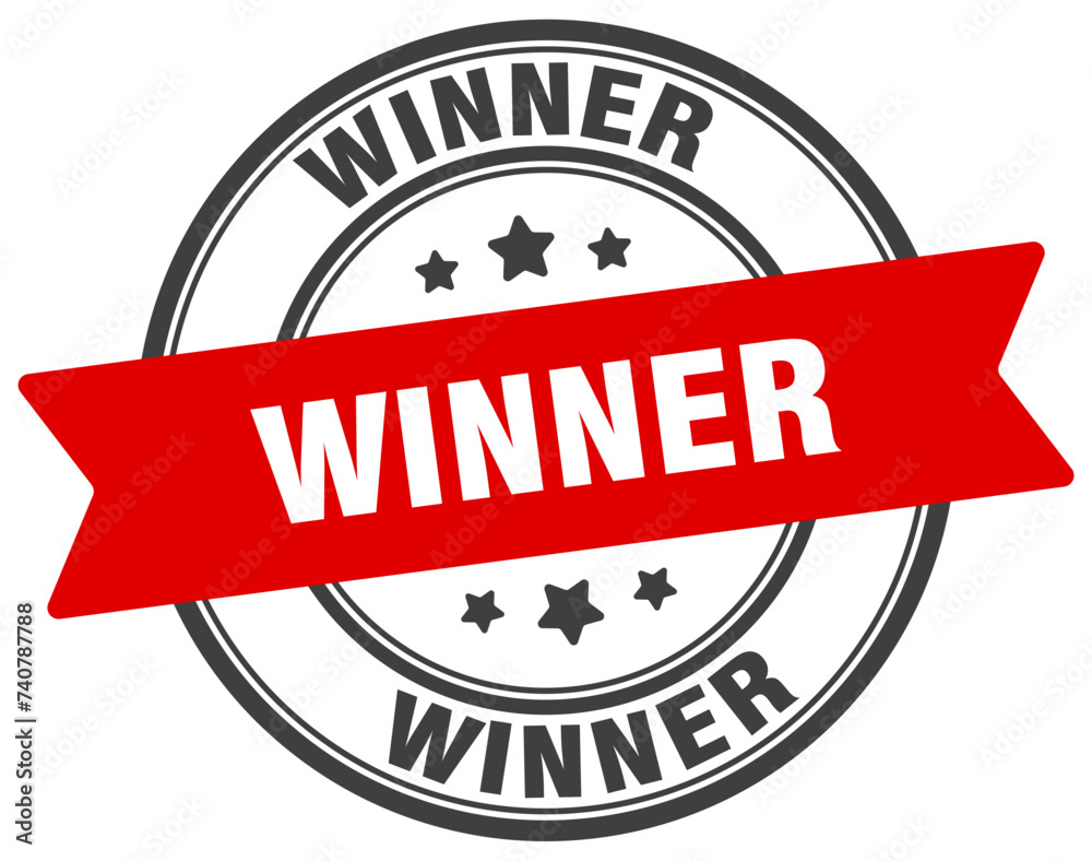Fototapeta premium winner stamp. winner label on transparent background. round sign