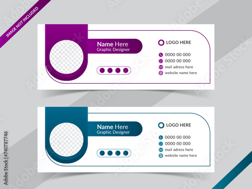 Modern Email Signature Design Template, Corporate Email Signature and Facebook Banner 