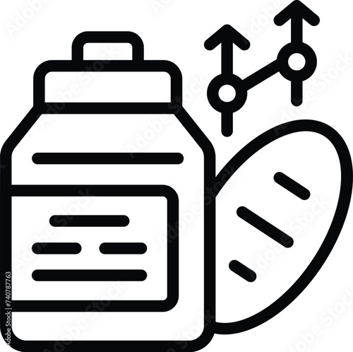 Surging food cost icon outline vector. Economic financial increase. Prices outbreak problem