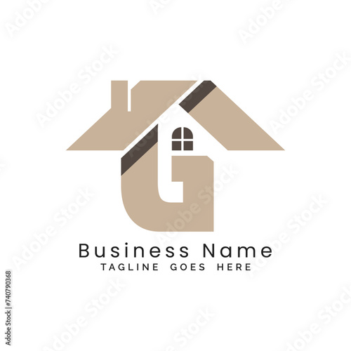 Letter G Real Estate Logo. Alphabet G Concept Design Property Business Icon