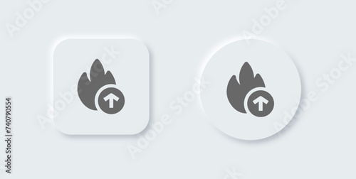 Viral solid icon in neomorphic design style. Flames signs vector illustration.