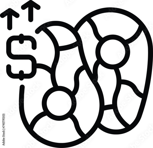 Escalating food rates icon outline vector. Famine food beggary. World malnutrition result