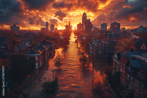 Flooded City Street