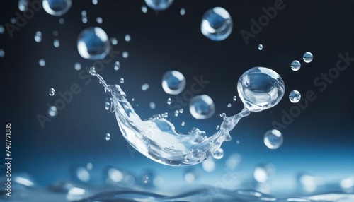 Water droplets splash uniquely. Realistic depiction  close-up