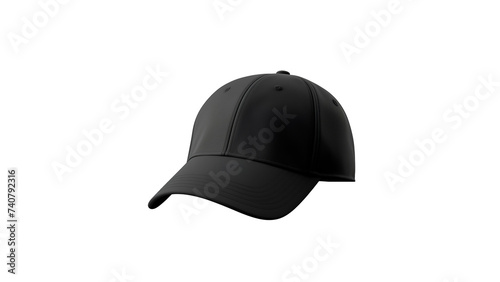 Black baseball cap cut out. Isolated cap mockup on transparent background
