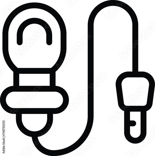 Lapel mic icon outline vector. Interview tiny speaker. Broadcasting recording device