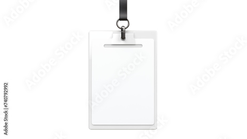 Hanging id name card badge cut out. Isolated ID card badge on transparent background