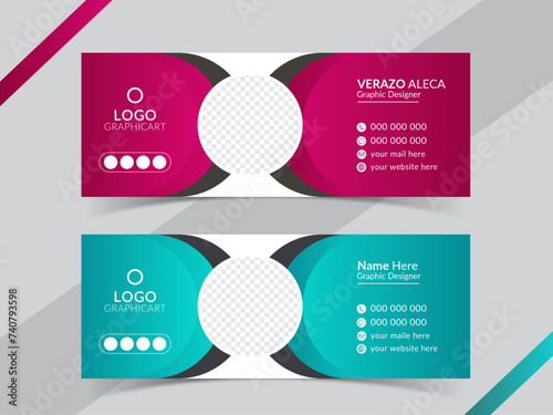 Vector Email Signature design, Colorful email signature design, editable vector file 