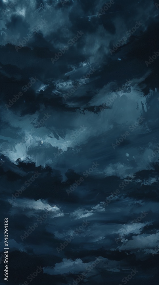 Midnight Blue - Deep Night Sky Painting
