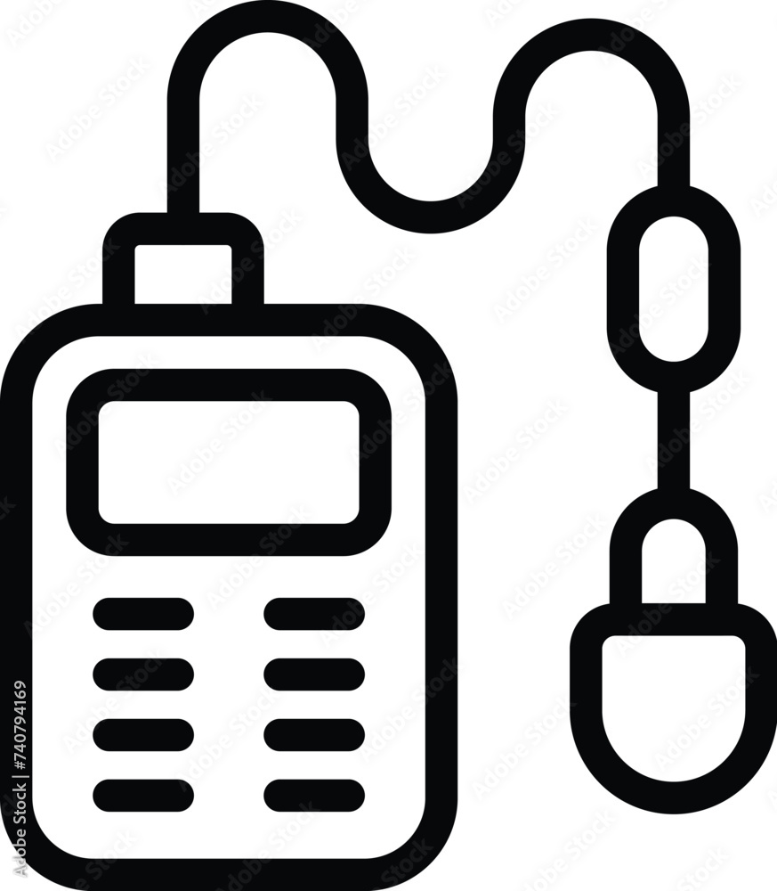 Television collar mic icon outline vector. Broadcast studio equipment. Neck recording microphone Television collar mic icon outline vector. Broadcast studio equipment. Neck recording microphone