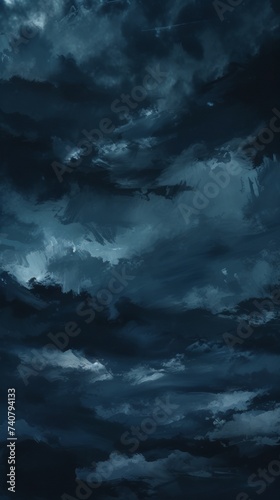Midnight Blue - Deep Night Sky Painting