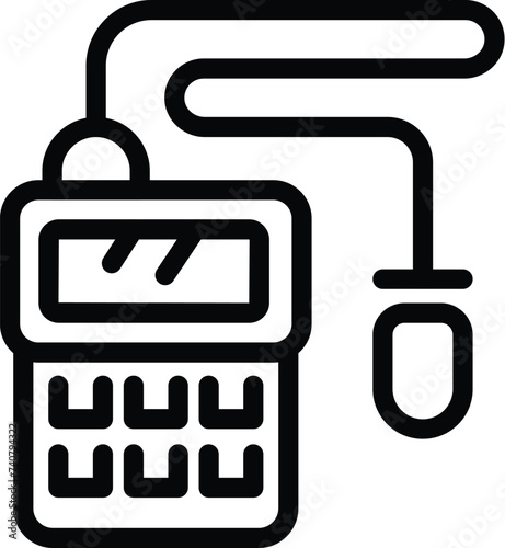 Public speaking lapel mic icon outline vector. Studio lavalier microphone. Blogging content recording tool