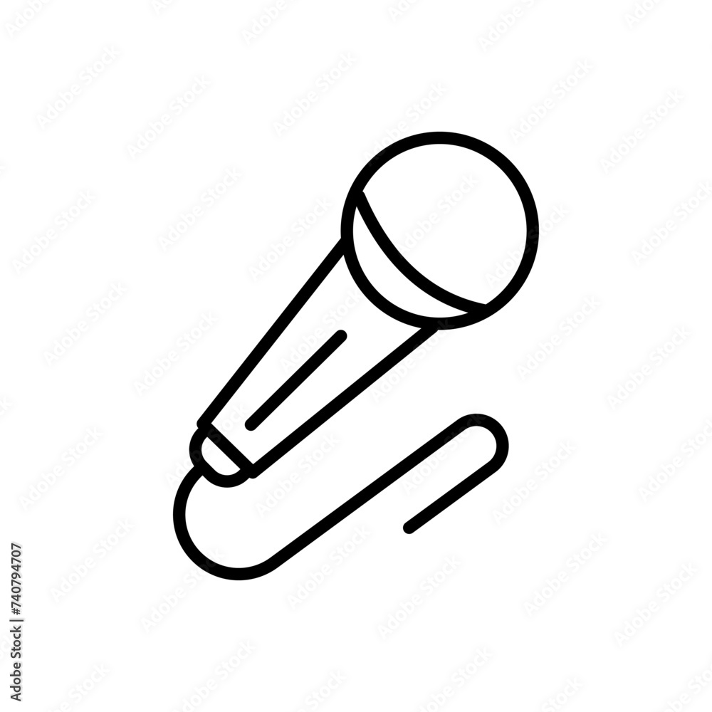 Microphone icon. Thin line signs for design logo, visit card, etc. Microphone icon. Thin line signs for design logo, visit card, etc.