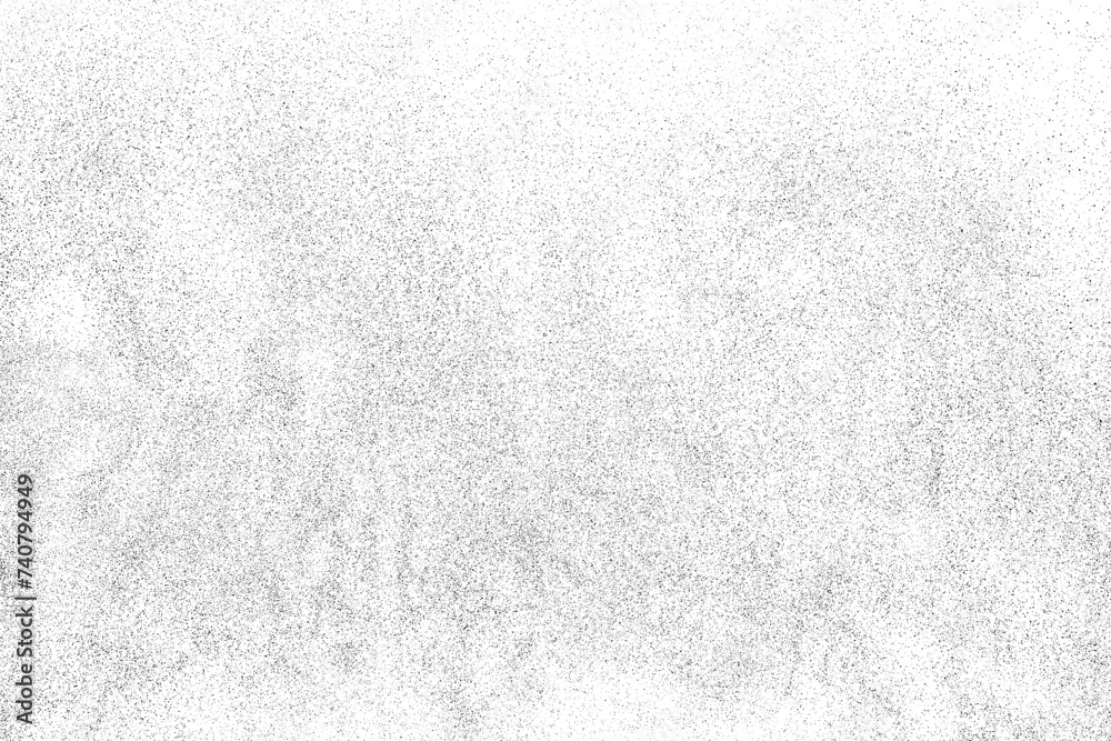 Fototapeta premium Black texture overlay. Dust grainy texture on white background. Grain noise stamp. Old paper. Grunge design elements. Vector illustration. 