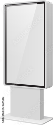 Light advertise display mockup or lightbox stand with glass frame, isolated 3D vector. Outdoor advertising stand or light box display billboard mock up, POS ad or promotion information screen board