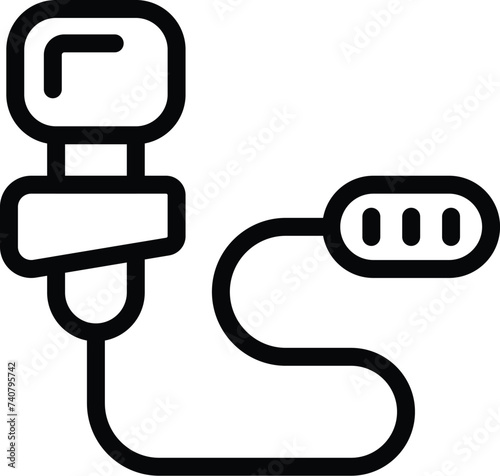 Hidden lapel microphone icon outline vector. Miniature lavalier interview mic. Tiny broadcasting sound device