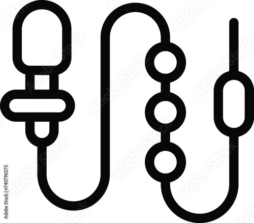 Reporter lavalier device icon outline vector. Interview audio recording tool. Lapel small microphone