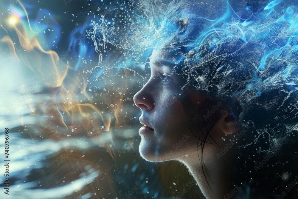 Artfully capturing the unity of human consciousness and the transformative nature of water in an AI generated masterpiece Artfully capturing the unity of human consciousness and the transformative nature of water in an AI generated masterpiece