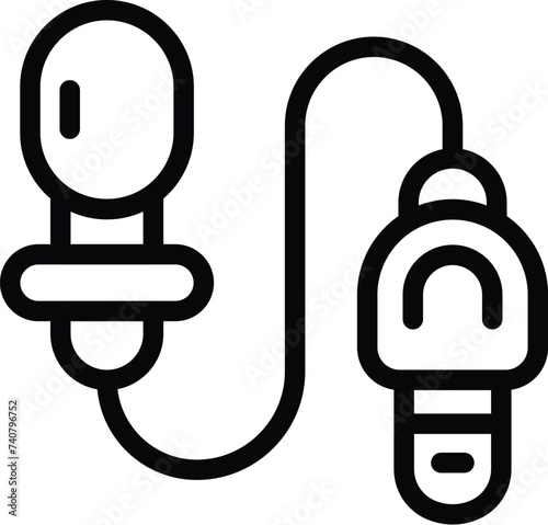 Modern lapel microphone icon outline vector. Collar interview blogging mic. Actor sound recording device