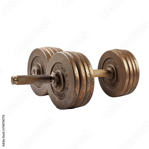 Pair of weights isolated on transparent background