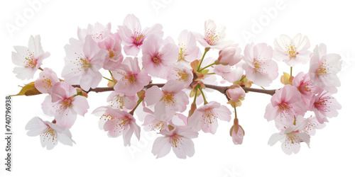 Wallpaper Mural Cherry blossom branch on a white background. Created with Generative AI technology Torontodigital.ca