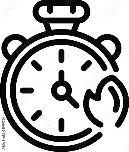 Fitness stopwatch icon outline vector. Sport activity. Weight loss training