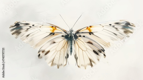 Ethereal Butterfly - White Insect on Abstract Background