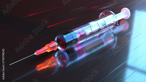 High tech syringe drawing blood medical innovation at its peak 3D precision