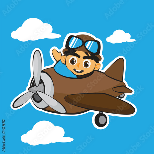 airplane in the clouds