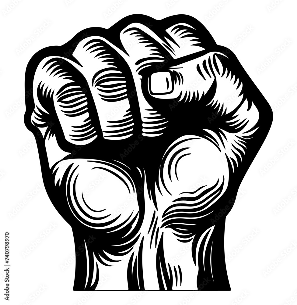 Hand raised air fighting for human Hand raised air fighting for human