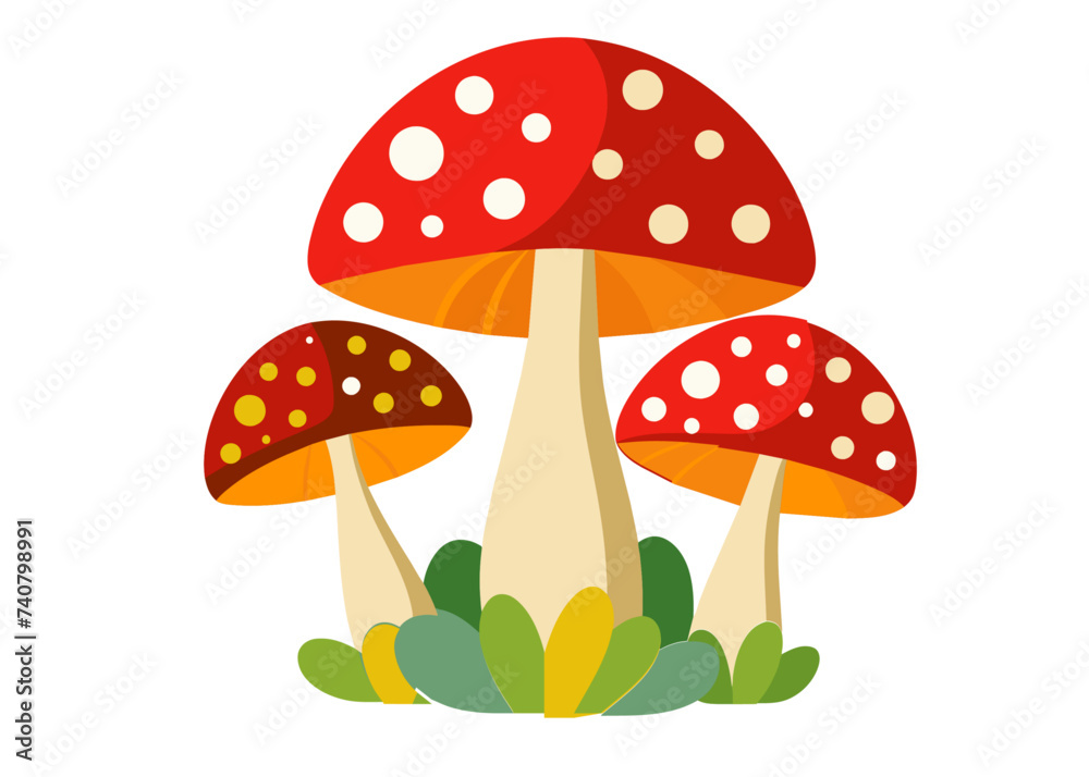 Mushroom Vector isolated. 