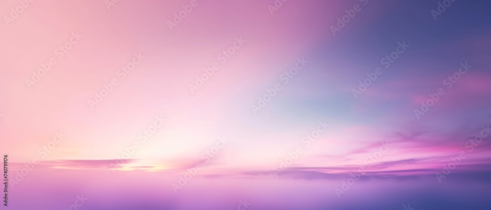 Abstract background of clouds and sky. Pastel colors purple, pink, blue defocused gradient, Abstract photo fine lines Pantone color background.  Created with Generative AI.