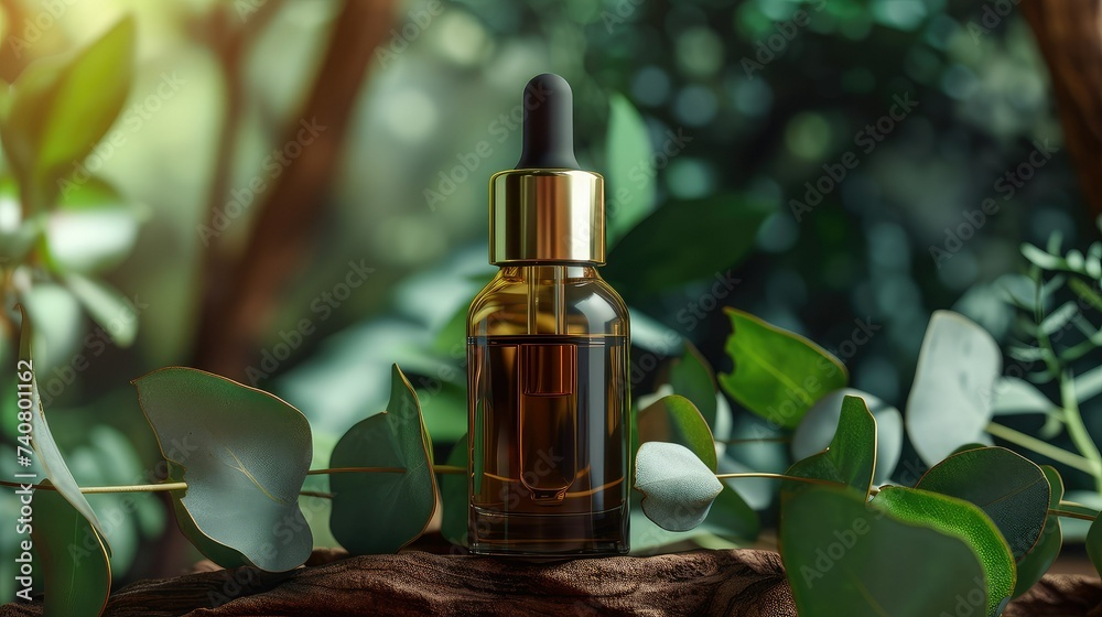 Eucalyptus essential oil dropper cap bottle. Eucalyptus essential oil dropper cap bottle.