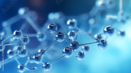 The network structure of chemical bonds at the molecular level consists of lines and dots, dots and connections