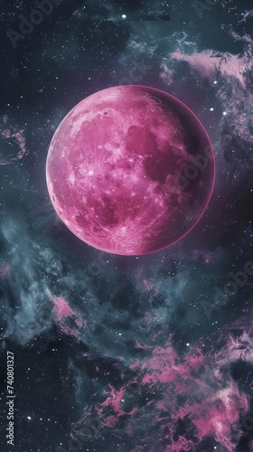 Magenta Planet - Mystical Space and Celestial Body