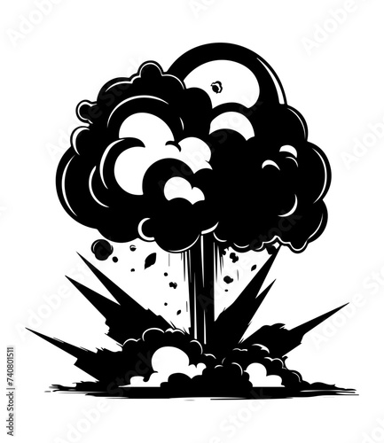 mushroom cloud nuclear explosion vector