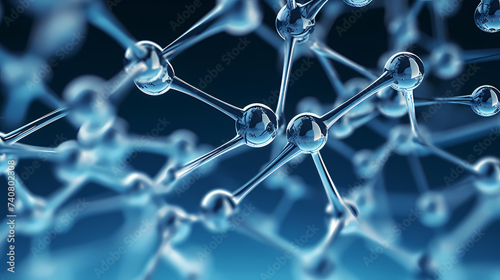 The network structure of chemical bonds at the molecular level consists of lines and dots, dots and connections The network structure of chemical bonds at the molecular level consists of lines and dots, dots and connections