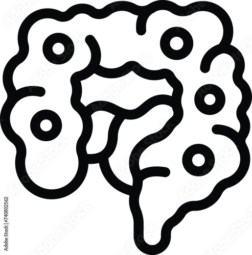 Digestive system icon outline vector. Healthy body process. Abdominal food digestion
