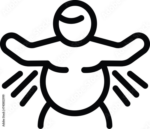 Weight loss plan icon outline vector. Reduction body mass. Healthy daily regimen program