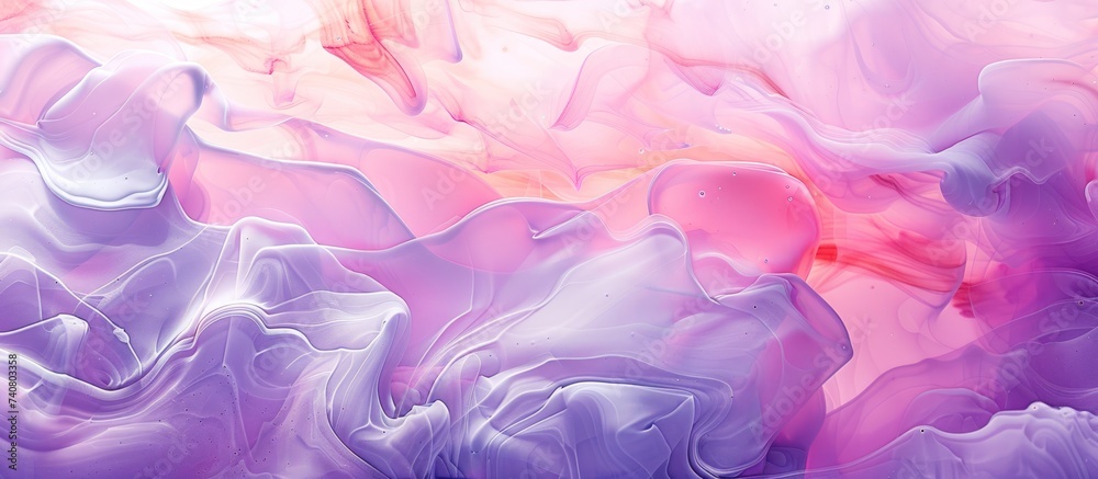Abstract fluid painting pattern with alcohol ink pink purple pastel colors background. AI generated